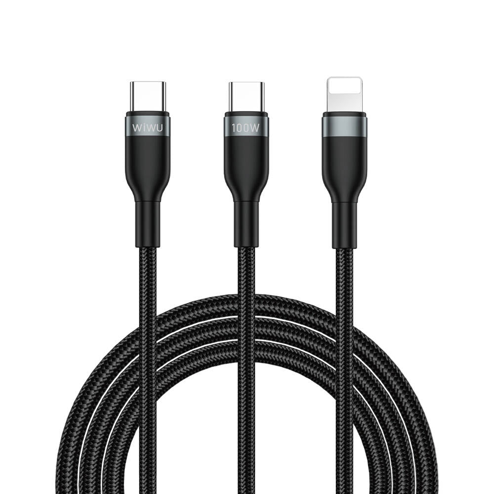 Wiwu Wi-C029 Concise Serisi 2in1 Type-C to Lightning PD Data ve Şarj Kablosu 100W 1.2M Wiwu Wi-C029 Concise Serisi 2in1 Type-C to Lightning PD Data ve Şarj Kablosu 100W 1.2M